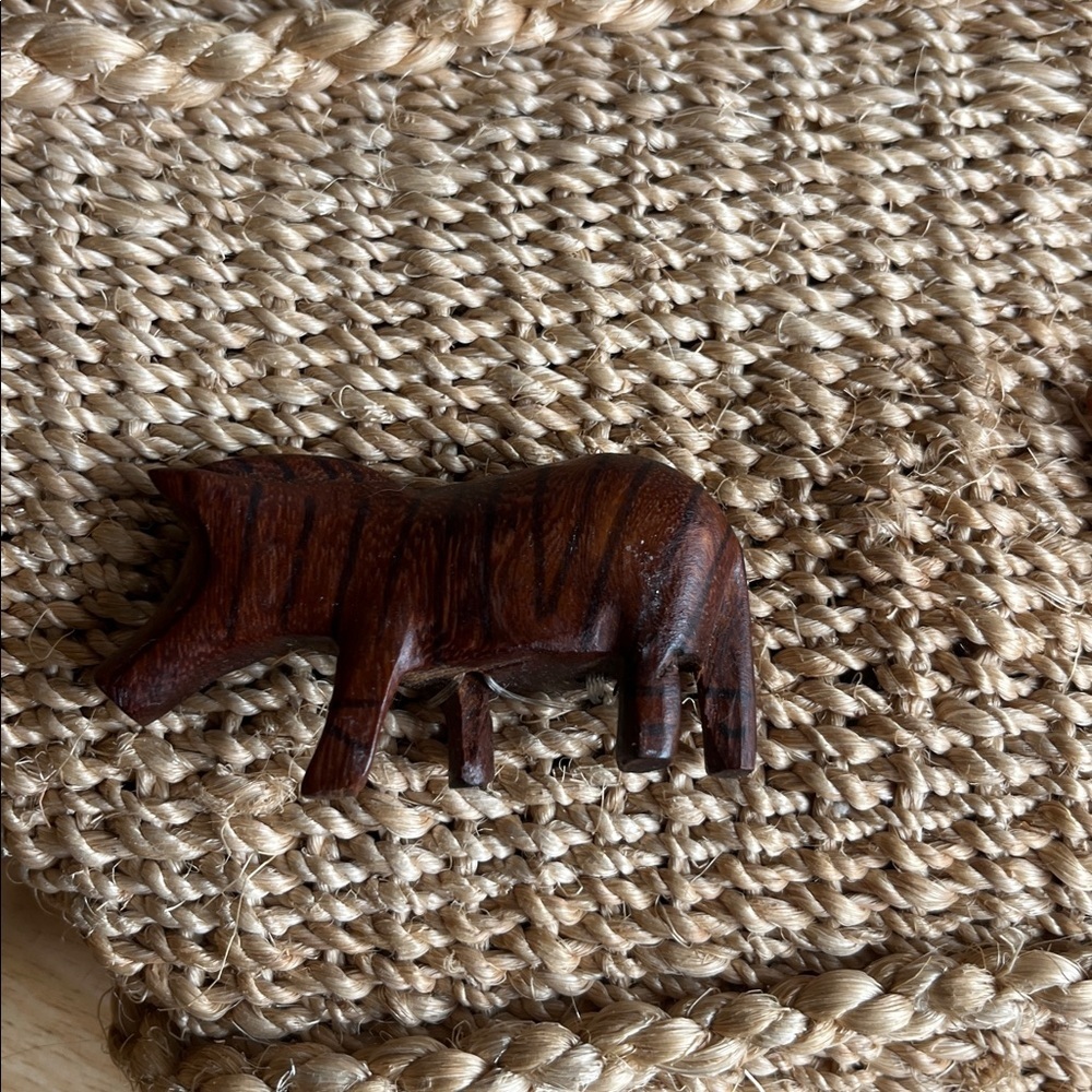Vintage 90s Noah’s Ark Sisal Market Bag Leather Strap Animal Tote - Picture 10 of 12